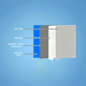 Selbstklebende PET-Aerogel-Folie mit Trennfolie (AGF-PADR)